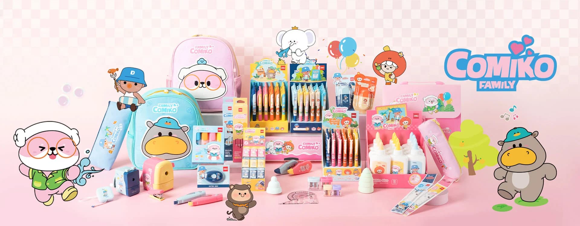 Comiko Family - Fun Character Stationery & Backpacks
